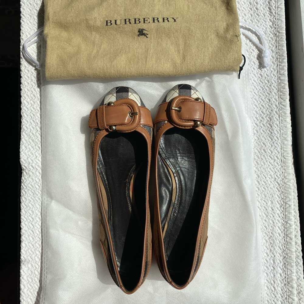 Burberry Nova Check Quilted Ballerina Flats sz 37